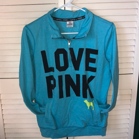 ⭐️3 For $15⭐️ Vintage Y2K VS PINK Quarter ZIP Pullover - Picture 1 of 6